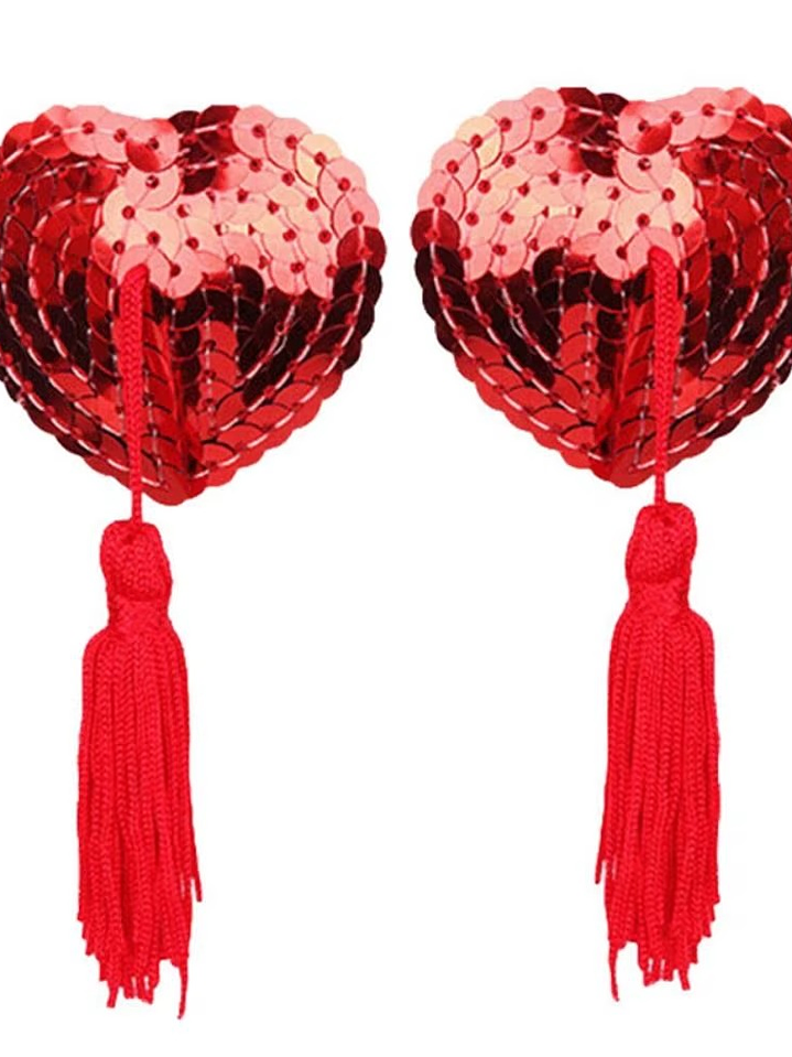 Pezoneras tipo corazon de lentejuelas 1