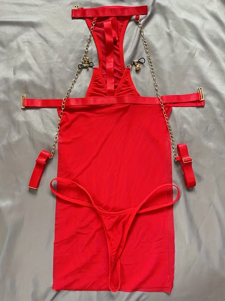 GREYS FLEX CONJUNTO BAILARINA EXOTICA CON CADENAS Y CASCABEL 4