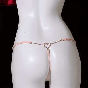 SALOME tanga rosa ajustabble con corazon metalico atras