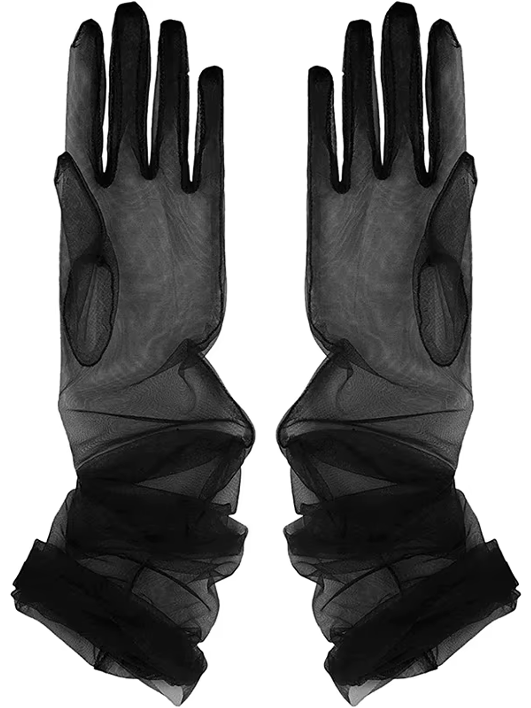 MILA GUANTES LARGOS DE TULL ROJO Y NEGRO 7