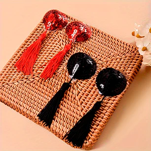 Pezoneras tipo corazon de lentejuelas