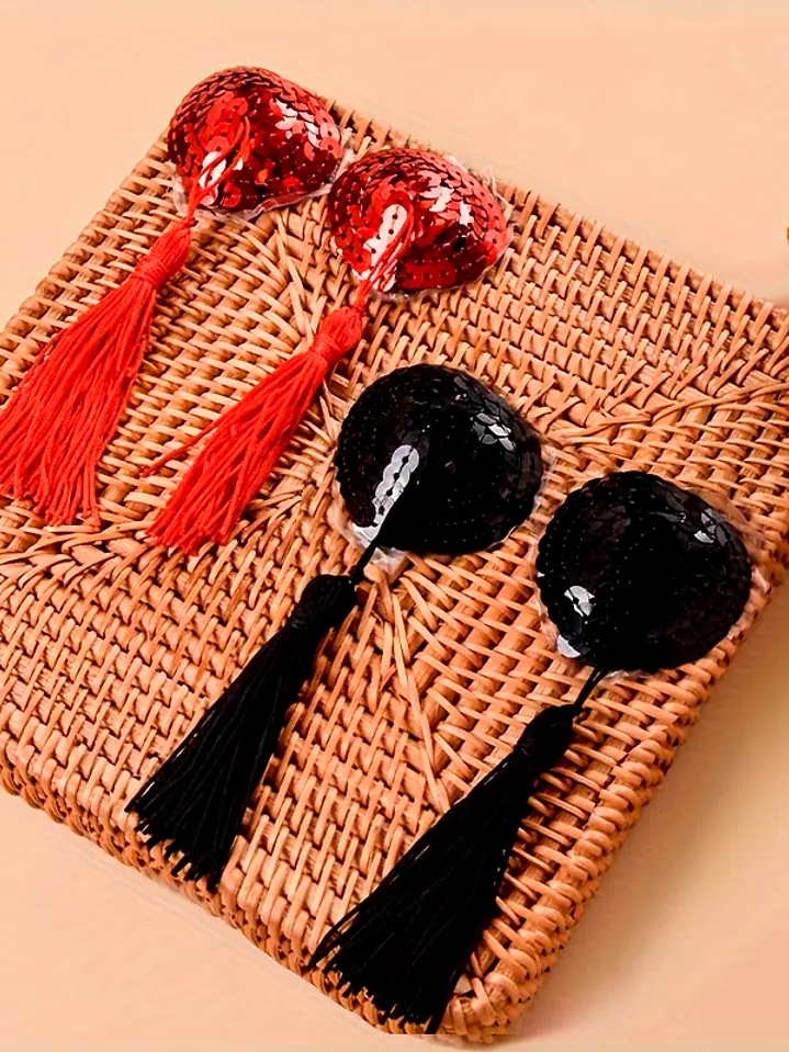 Pezoneras tipo corazon de lentejuelas 1