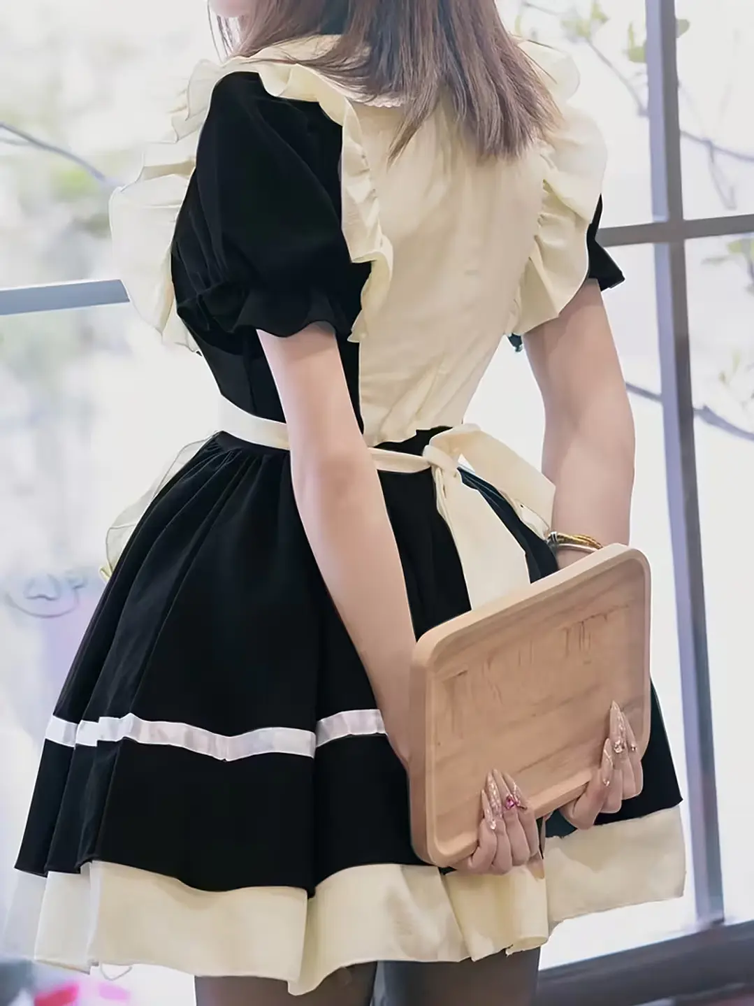  CONJUNTO MUCAMA KAWAII ESTAMPADO HUELLA DE GATITO - STEFFY  1