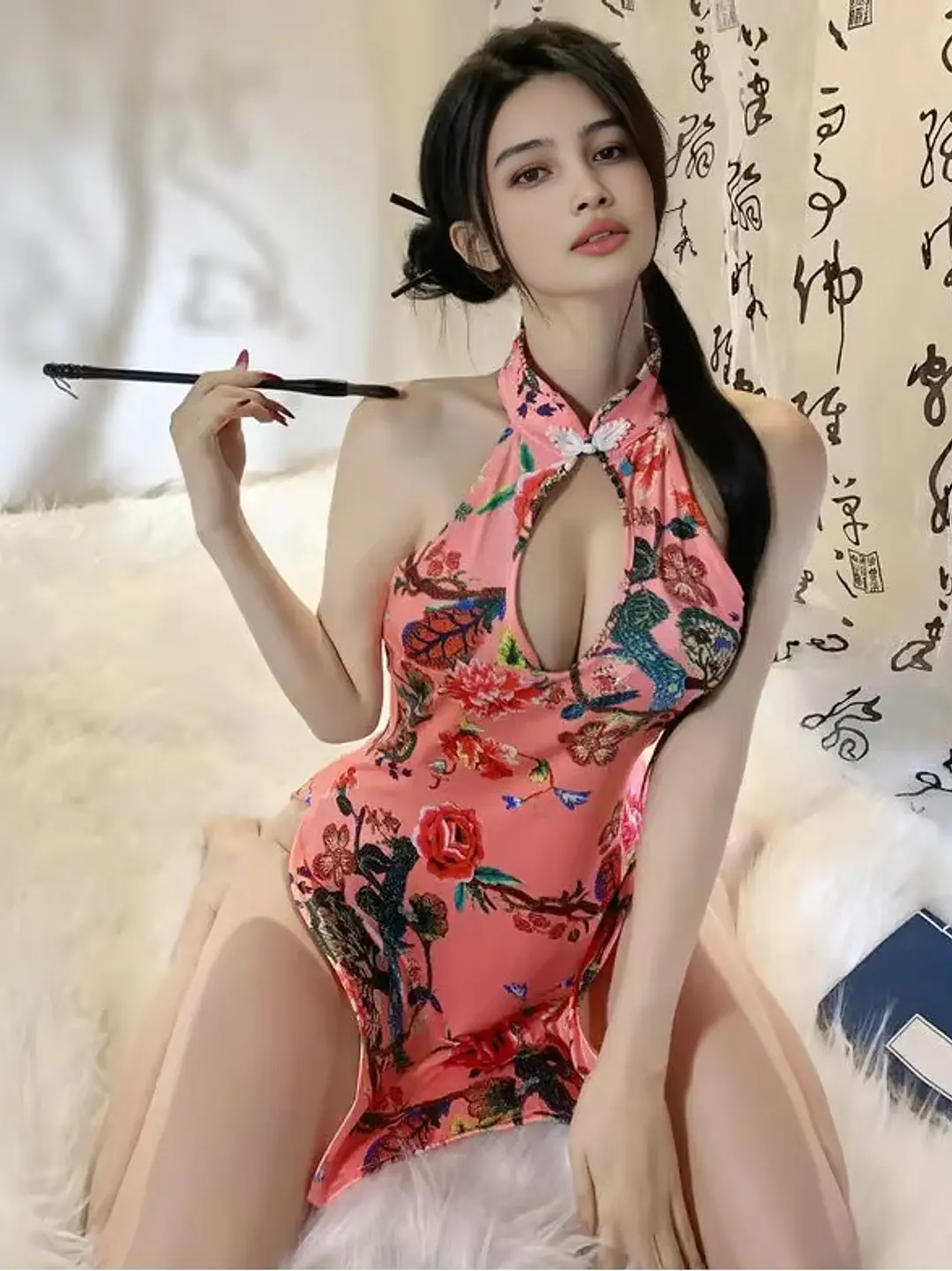 VESTIDO CHINO PINK QUIPAO ASIATICO - TAYLOR  1