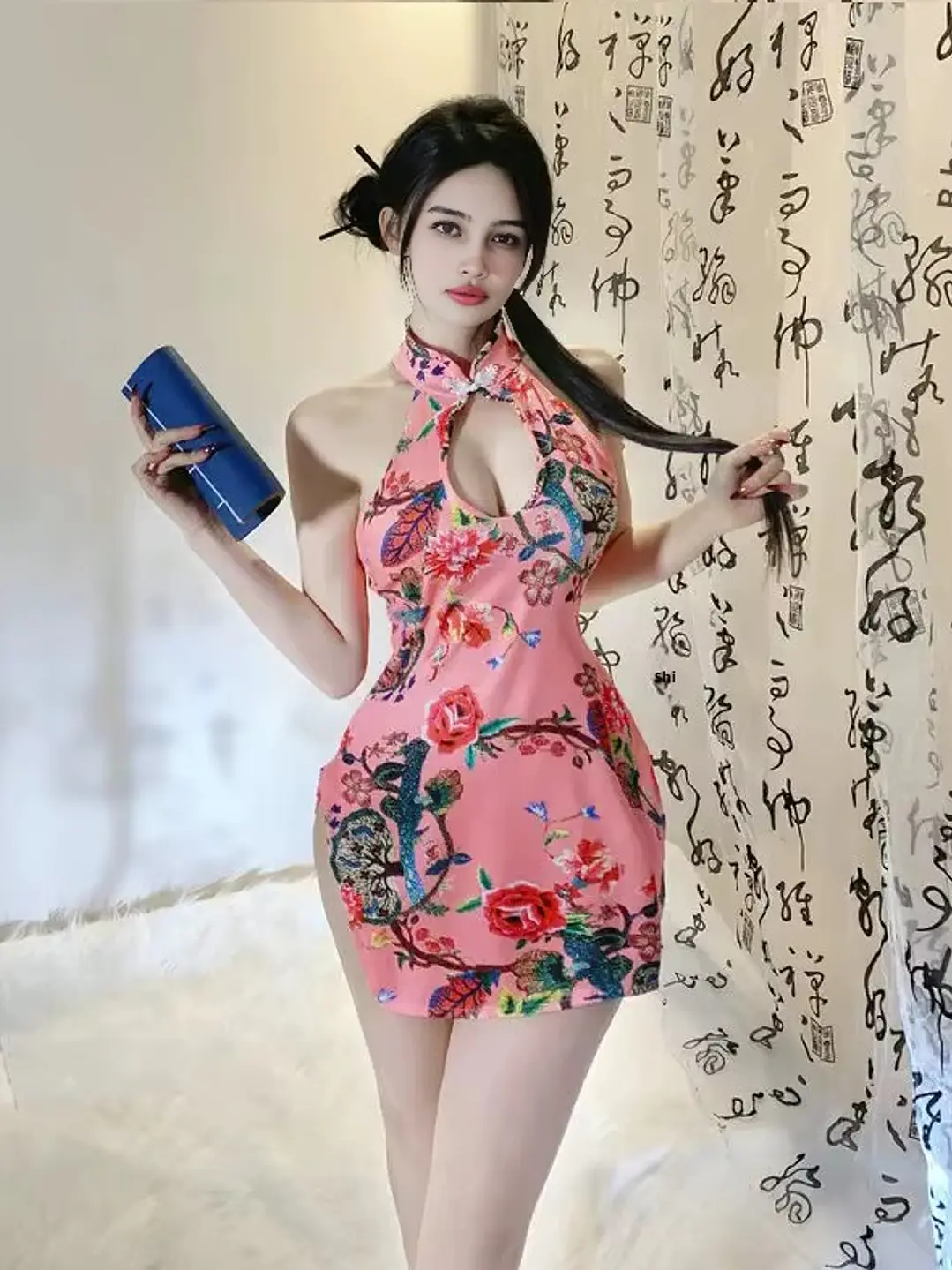 VESTIDO CHINO PINK QUIPAO ASIATICO - TAYLOR  2