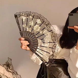  ABANICO ENCAJE FLORAL - BRISA