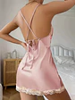 VESTIDO PIJAMA CON DETALLES DE ENCAJE SENSACIÓN NOTURNA - ADINA  - Miniatura 4