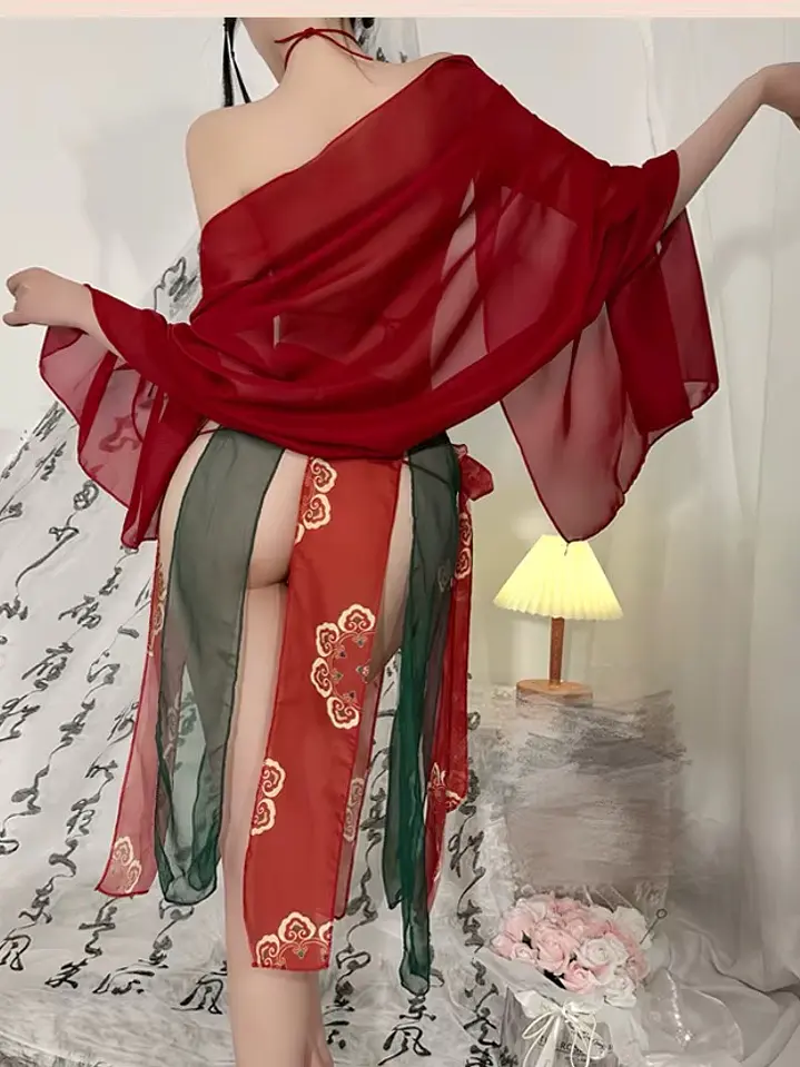 CONJUNTO VESTIDO CHINO HANFU TRANSPARENTE _ ASMARA FLEX  1