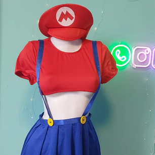 CONJUNTO CHICA GAMER SEXI COSPLAY JUGADORA BROS - DARIO 