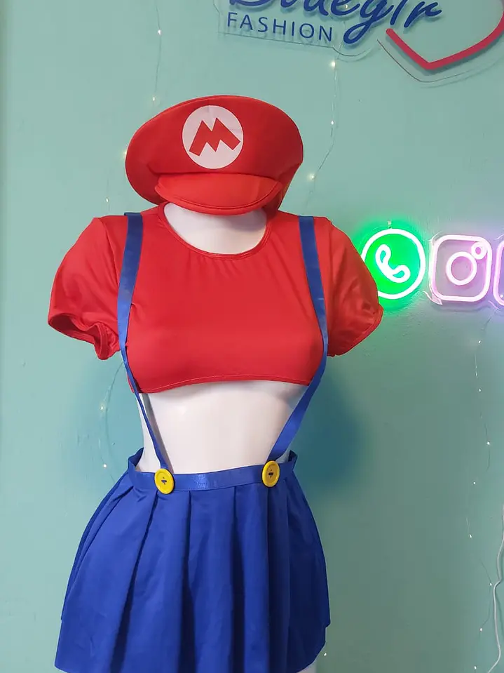 CONJUNTO CHICA GAMER SEXI COSPLAY JUGADORA BROS - DARIO  1