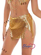 MINI FALDA METALICO SEXI FIESTERO ABIERTO EN LAS PIERNAS CON CADENA - GIA - Miniatura 3