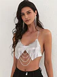 Top Metalico brilloso con Cadenas Fashion Estilo Glam Sexi- GERALD - Miniatura 5