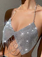 Top Metalico brilloso con Cadenas Fashion Estilo Glam Sexi- GERALD - Miniatura 1