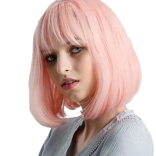 ✨ Peluca Rosa Pastel Corte Bob Ondulado | Look Kawaii, Cosplay y Moda DONNA