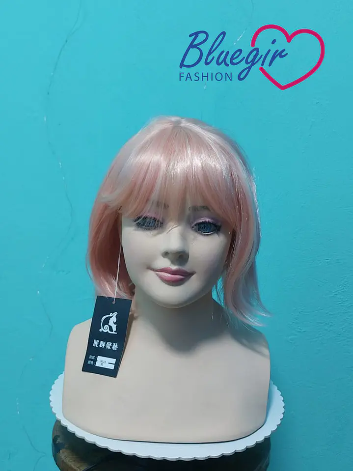 ✨ Peluca Rosa Pastel Corte Bob Ondulado | Look Kawaii, Cosplay y Moda 3