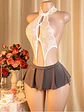 CONJUNTO JUEGO DE ROLES SEXI CON ENCAJE NATHY  - Miniatura 1