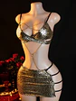 MINI CONJUNTO DE VESTIDO SEXI ANIMAL PRINT CON CADENA LIZMAR  - Miniatura 3