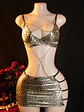 MINI CONJUNTO DE VESTIDO SEXI ANIMAL PRINT CON CADENA LIZMAR  - Miniatura 5