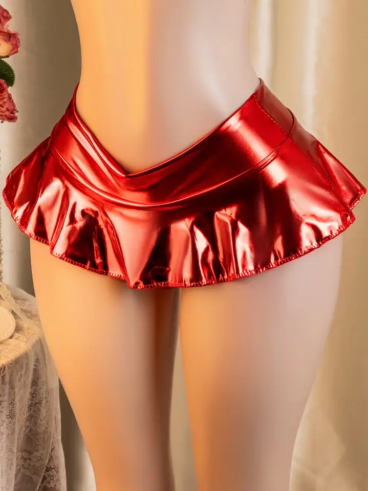 MINIFALDA DE LATEX BRILLOSO SEDUCTORA EROTICA DANI  2