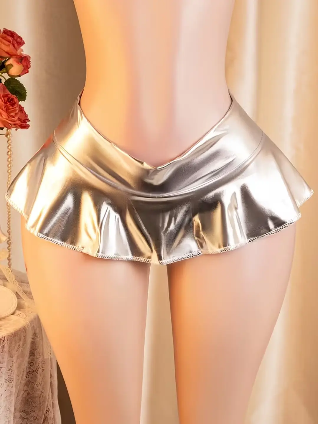 MINIFALDA DE LATEX BRILLOSO SEDUCTORA EROTICA DANI  5