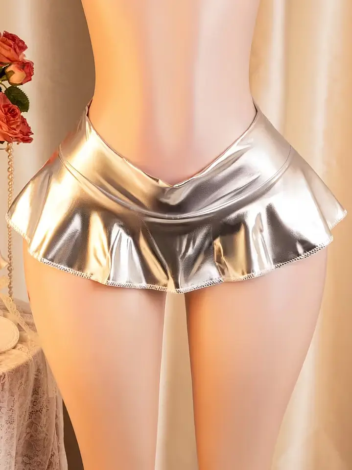 MINIFALDA DE LATEX BRILLOSO SEDUCTORA EROTICA DANI  5