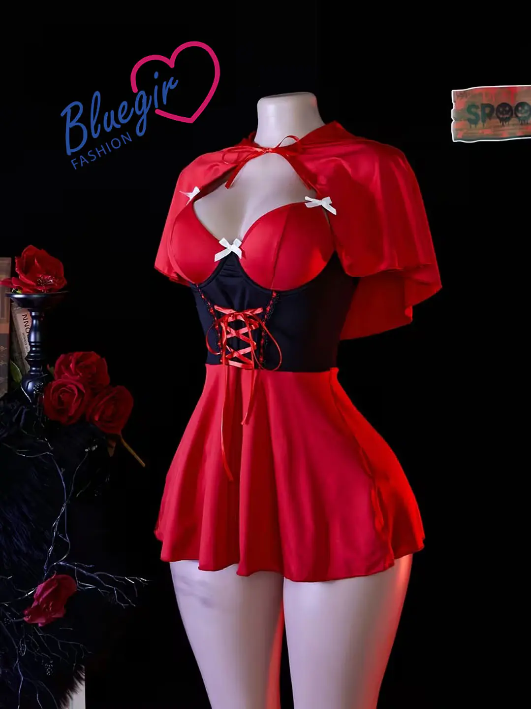 🔥 Disfraz Caperucita Roja Sexy conjunto cosplay Dulce y Atrevida Greta🍎 1