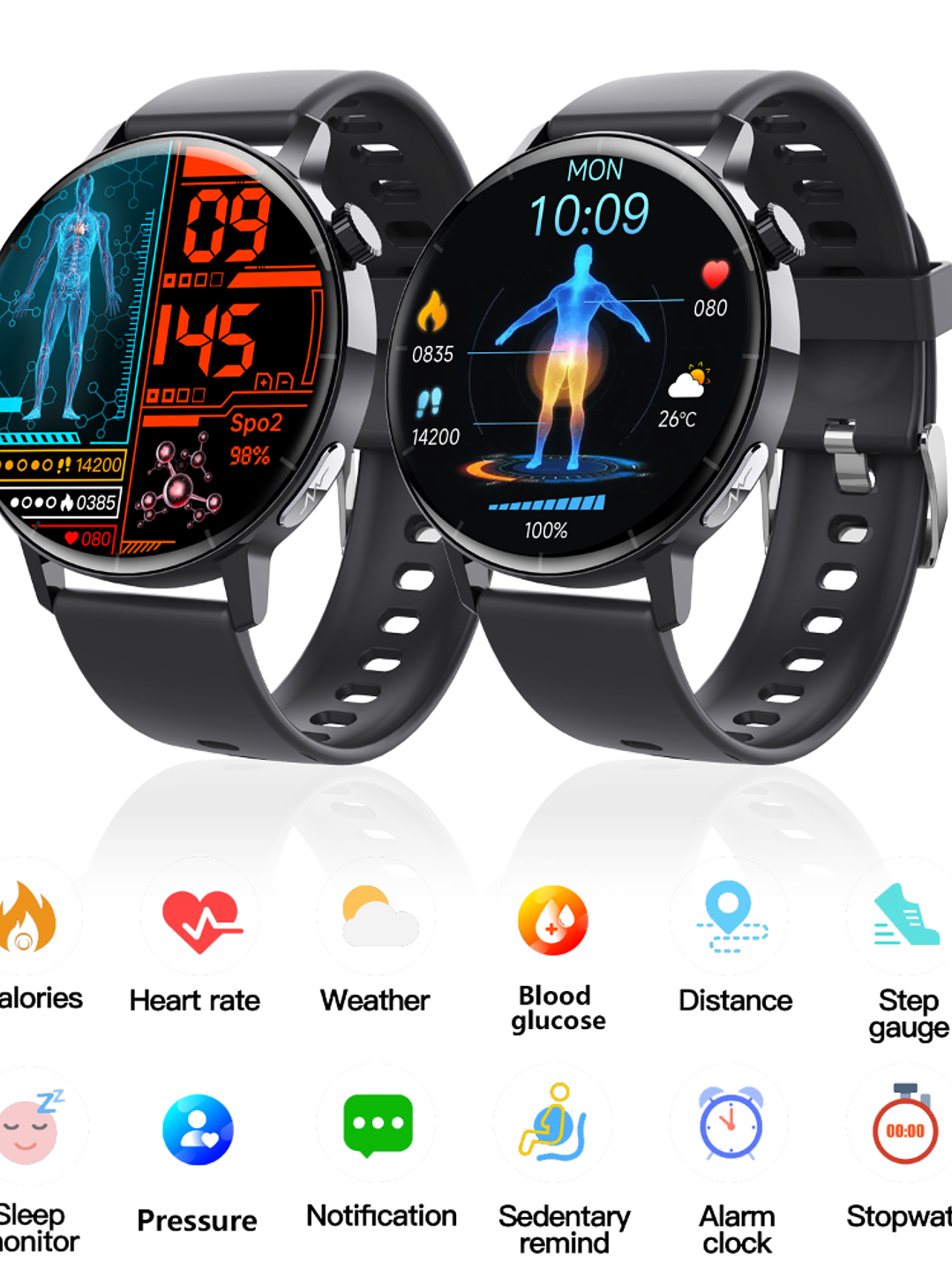 Reloj inteligente con monitor de ECG y análisis de componentes sanguíneos. 1