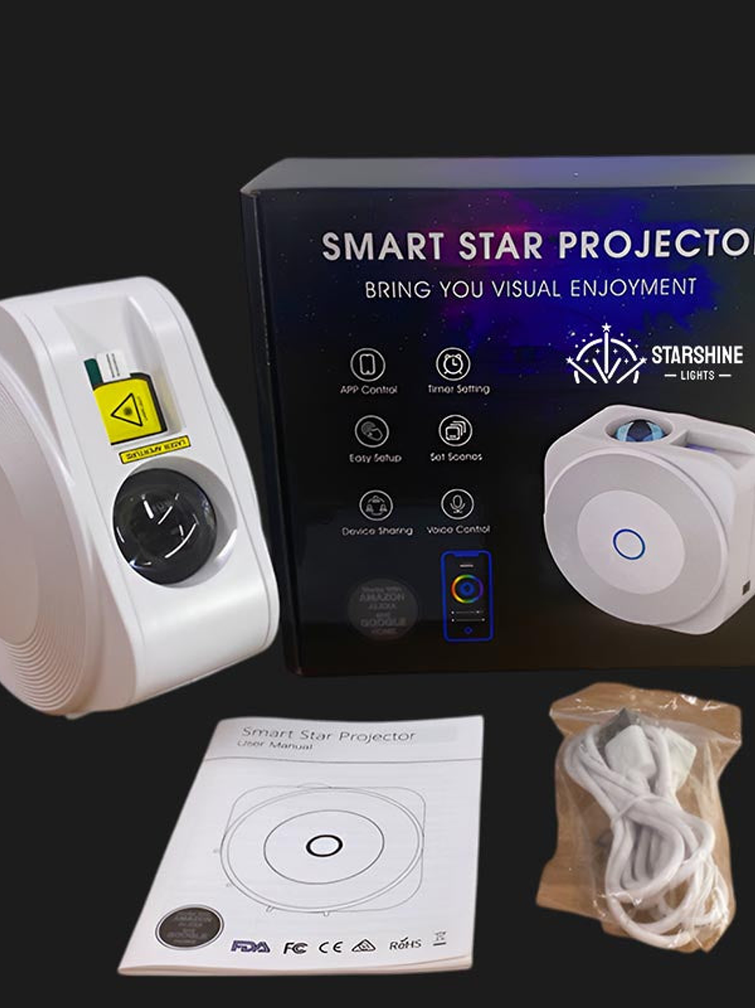 Luces de fiesta inteligentes G3 con control remoto WiFi, espectáculo de láser Galaxy Star Sky 4