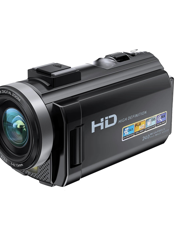 Cámara digital HD con pantalla giratoria y tarjeta de 32 GB, color negro 1