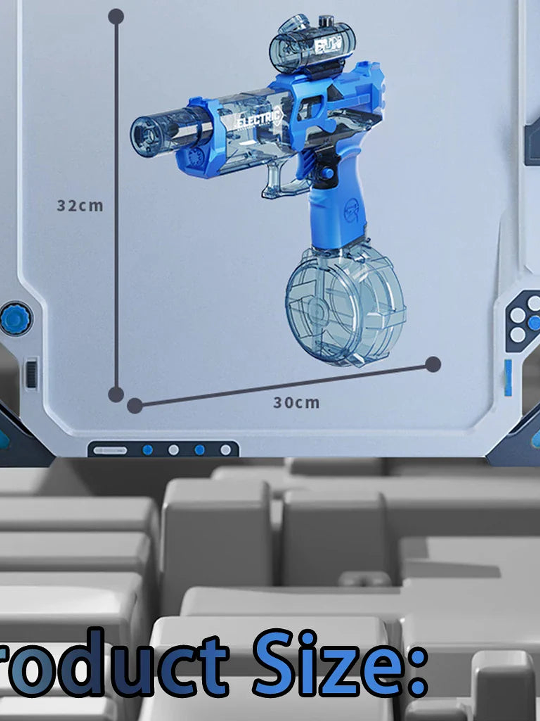 Pistola de agua eléctrica Fire Rat con luces geniales 3