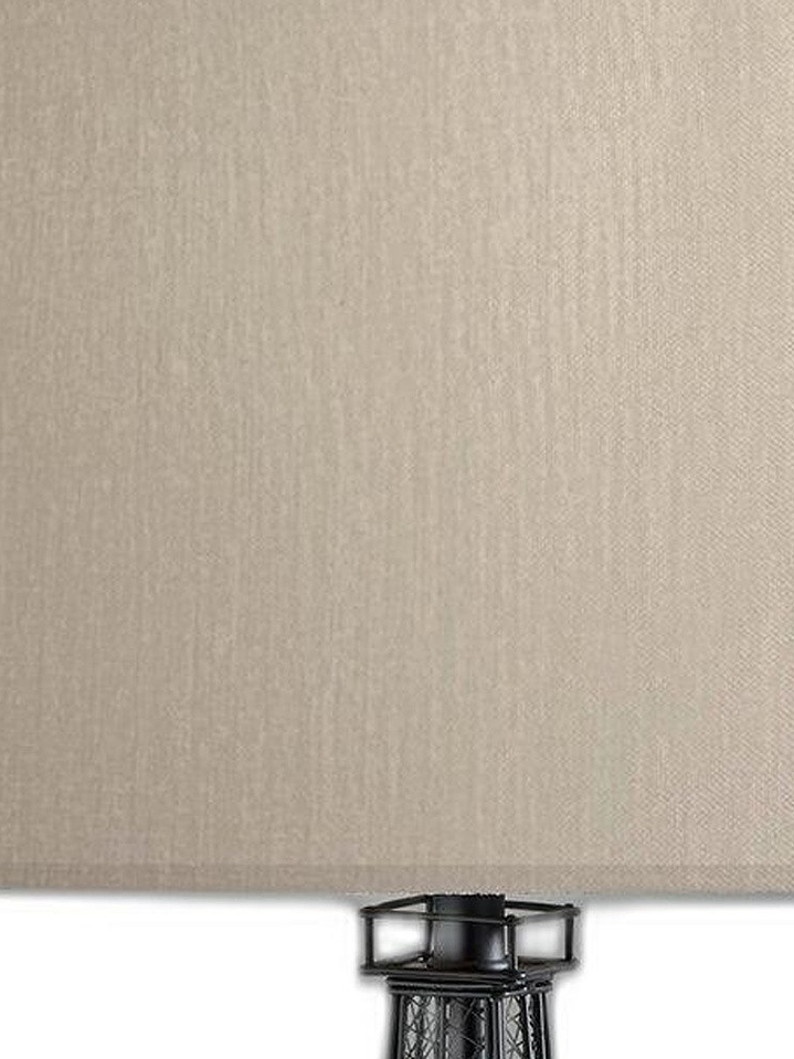 Lámpara de mesa de escritorio París de acrílico negro de 25 pulgadas con pantalla de tambor blanca 2