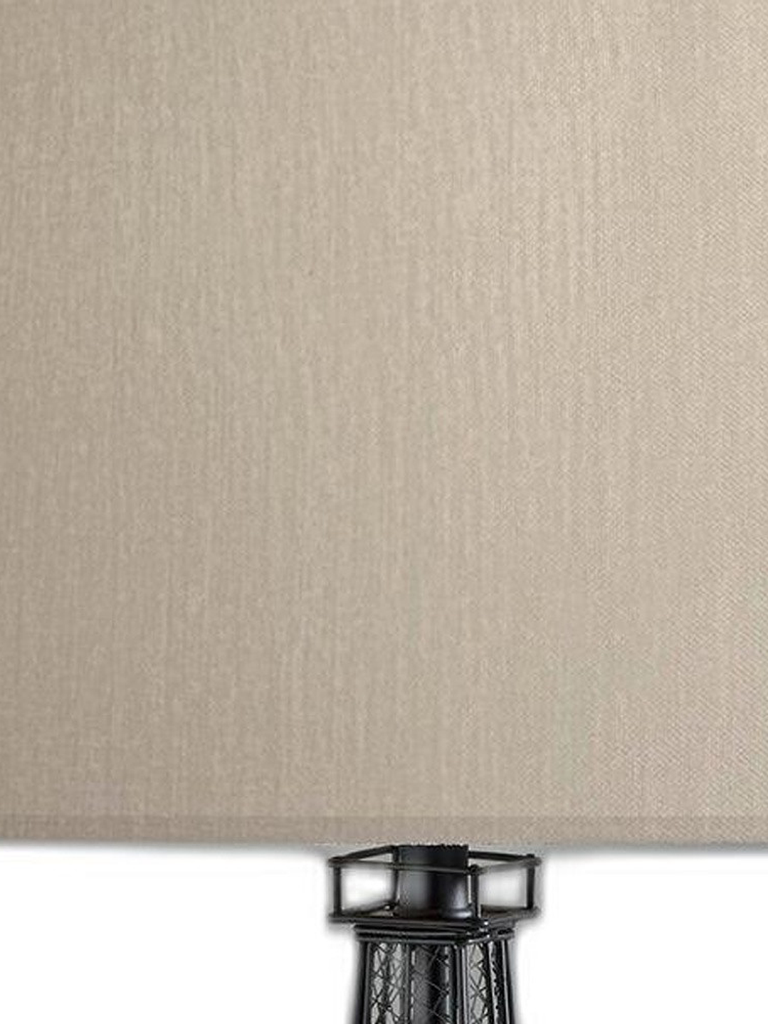 Lámpara de mesa de escritorio París de acrílico negro de 25 pulgadas con pantalla de tambor blanca 3