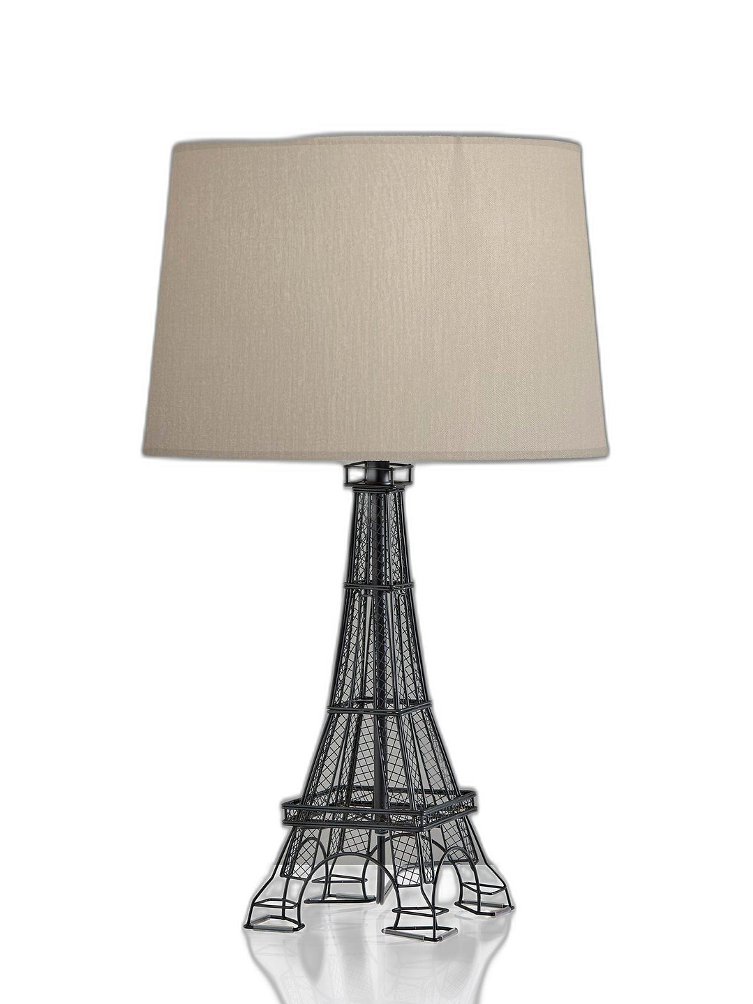 Lámpara de mesa de escritorio París de acrílico negro de 25 pulgadas con pantalla de tambor blanca 4