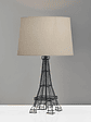 Lámpara de mesa de escritorio París de acrílico negro de 25 pulgadas con pantalla de tambor blanca - Miniatura 9