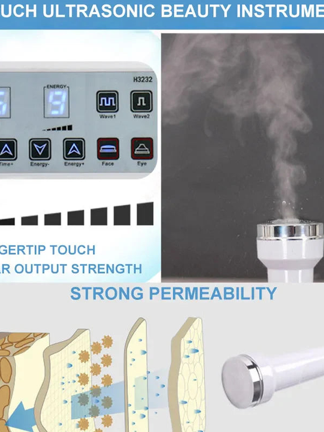 Máquina facial ultrasónica 3 en 1 con lápiz de plasma para pecas 4