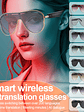 Gafas inteligentes con traducción de IA, compatibles con más de 110 idiomas, con bloqueo de luz azul, grabadora de voz con app, auriculares abiertos y audio Bluetooth. - Miniatura 1
