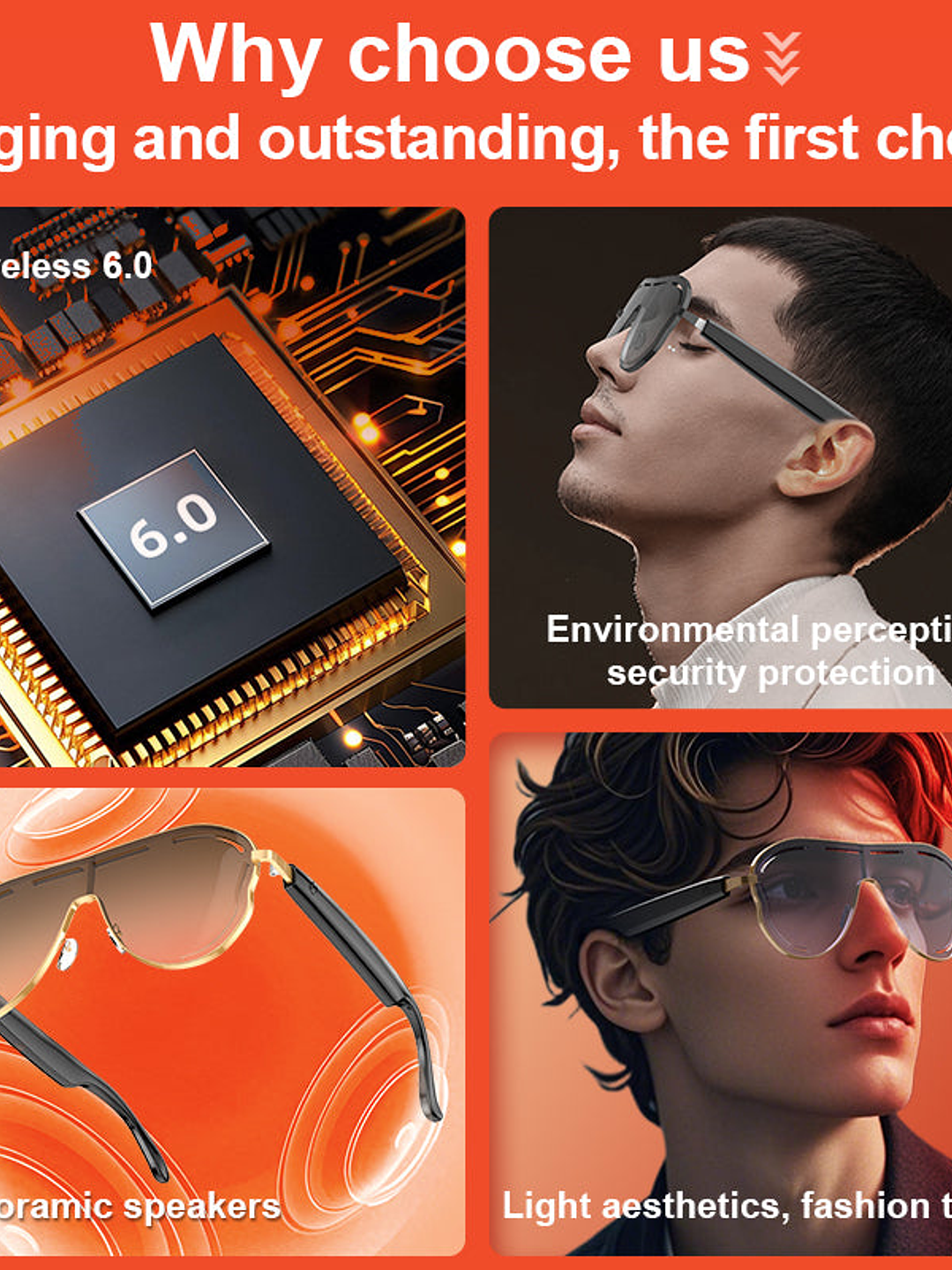 Gafas inteligentes con traducción de IA, compatibles con más de 110 idiomas, con bloqueo de luz azul, grabadora de voz con app, auriculares abiertos y audio Bluetooth. 9