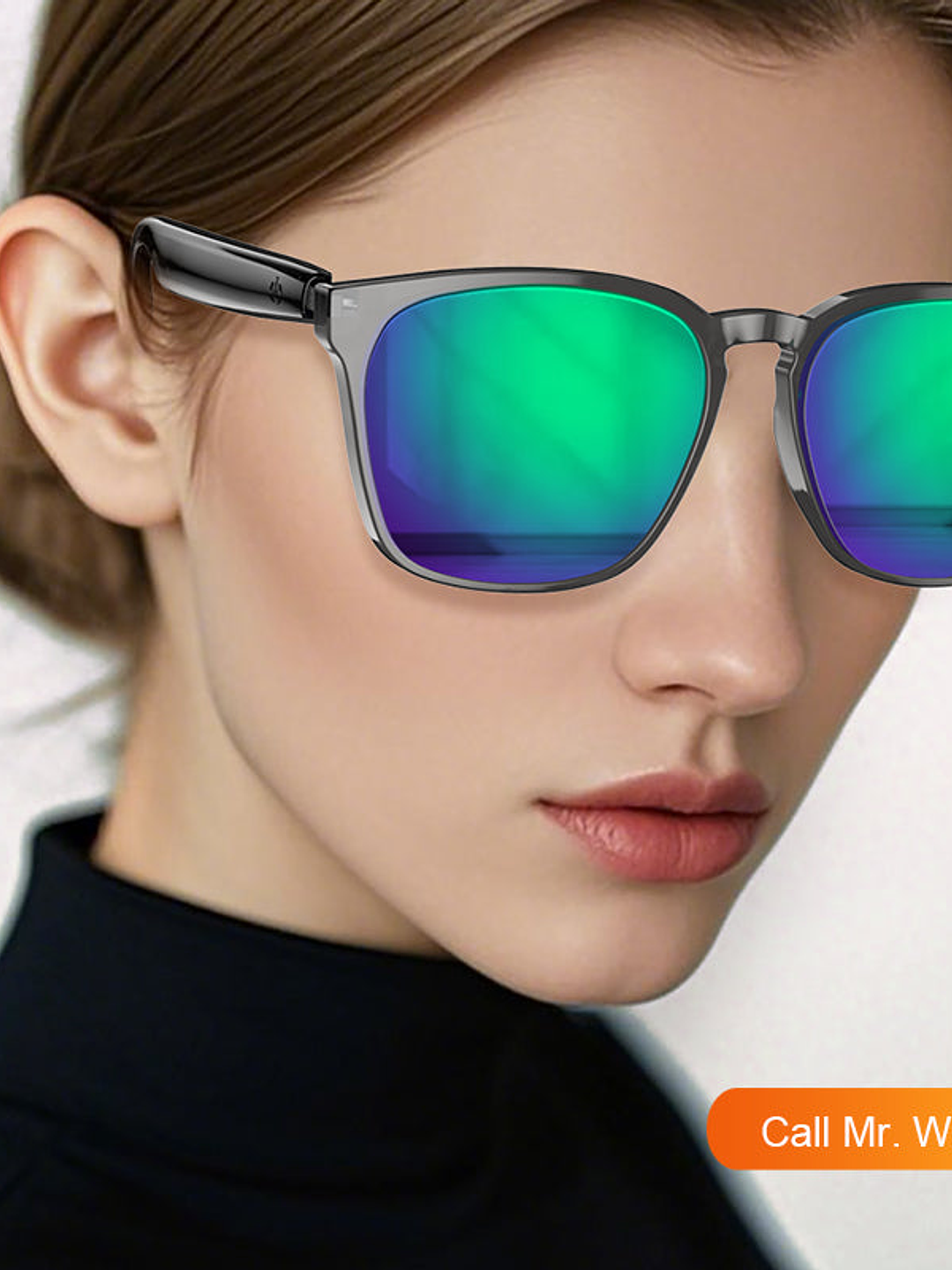 Gafas inteligentes con traducción de IA y Bluetooth para hombres y mujeres, con lentes transparentes que cambian de color en 140 idiomas y altavoz. 2