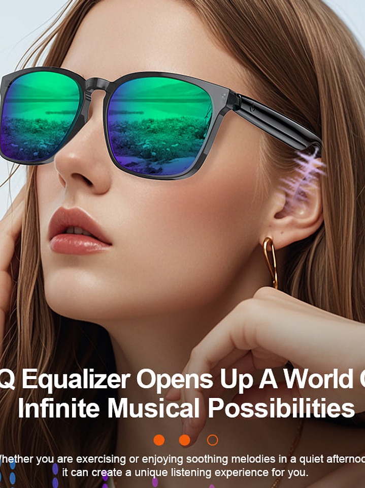 Gafas inteligentes con traducción de IA y Bluetooth para hombres y mujeres, con lentes transparentes que cambian de color en 140 idiomas y altavoz. 6