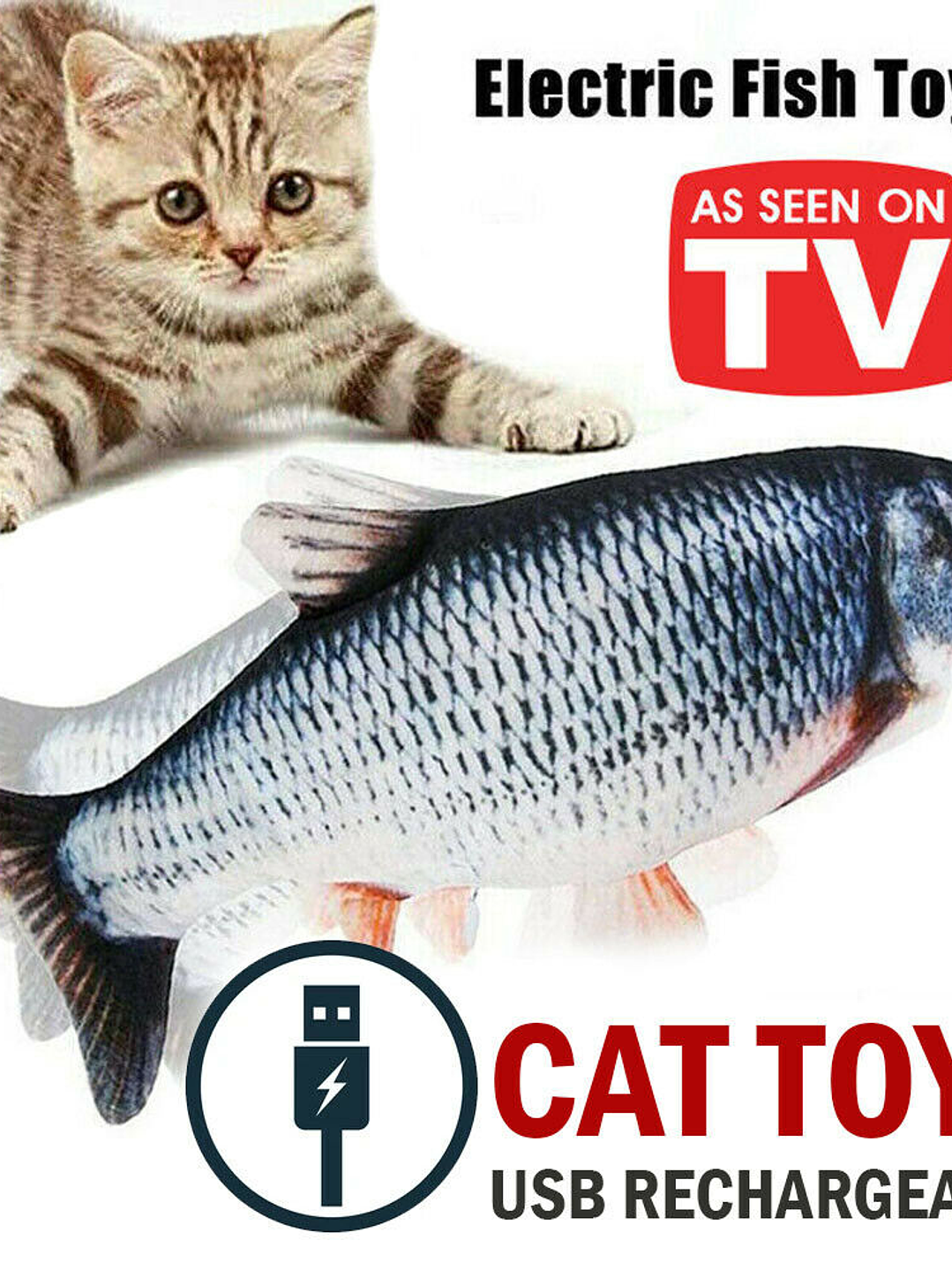 Juguete eléctrico interactivo para gatos con forma de pez 4