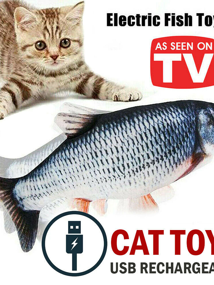 Juguete eléctrico interactivo para gatos con forma de pez 4