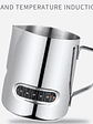 Jarra para espumar leche de acero inoxidable con indicador de temperatura, 350 ml, color plateado - Miniatura 4