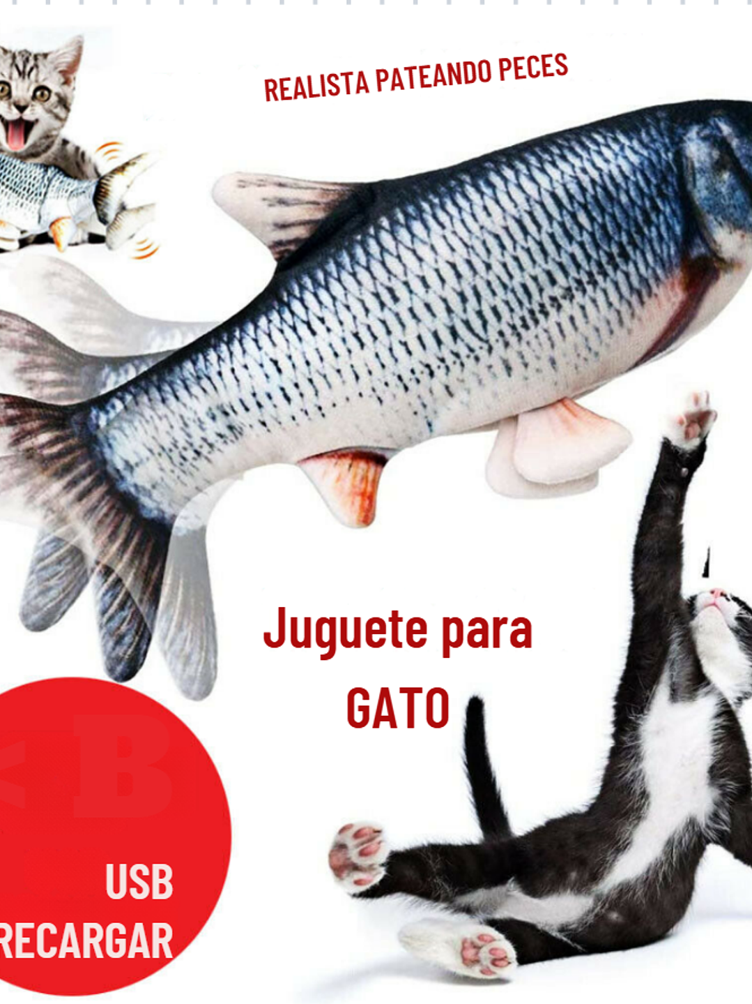 Juguete eléctrico interactivo para gatos con forma de pez 2