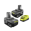 Cargador Rápido + Pack de 2 baterías RYOBI 18V ONE+ 4.0 Ah PSK006