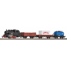 Set de Inicio de mercancía con locomotora a vapor analogo escala HO, Piko 57113