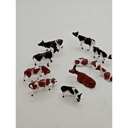 Set de 10 vacas mesclados, escala HO