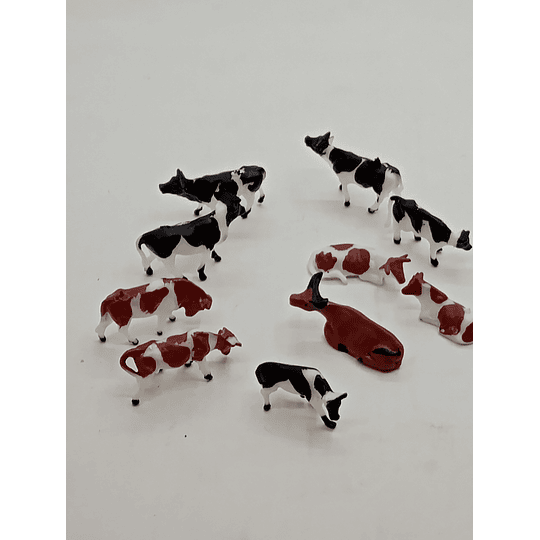 Set de 10 vacas mesclados, escala HO