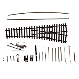 Desvio Derecha para armar, escala TT EW 1 , 15 grados, Tillig 83435 largo de 139,5mm