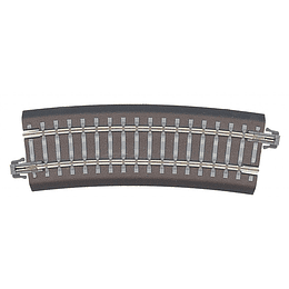 Riel con balasto curvado BR 22, R 353 mm / 15 grados, Escala TT, Tillig 83707