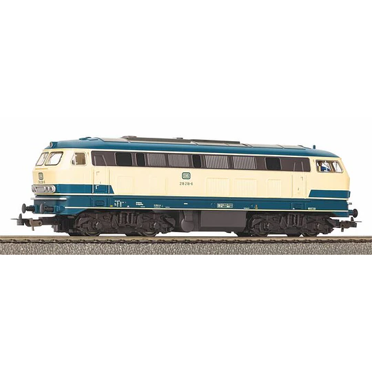 Locomotora diesel escala HO, BR 218, Azul/Marfil, Corriente Alterna, Piko 57806